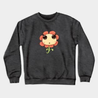 Cute beautiful surprised flower character Crewneck Sweatshirt